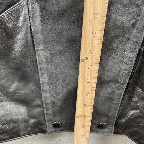 VTG Comint Genuine Suede Leather Jacket Womens Medium 80s Retro Patchwork Rocker - Picture 5 of 9